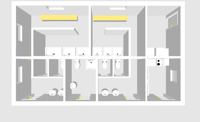 Service buildning camping Drawing of the service building