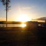 sunset over the campsite